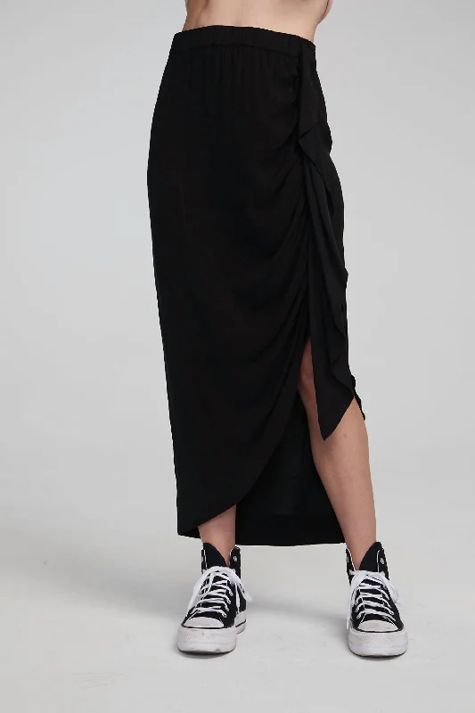 Lindsay Midi Skirt In Shadow Black