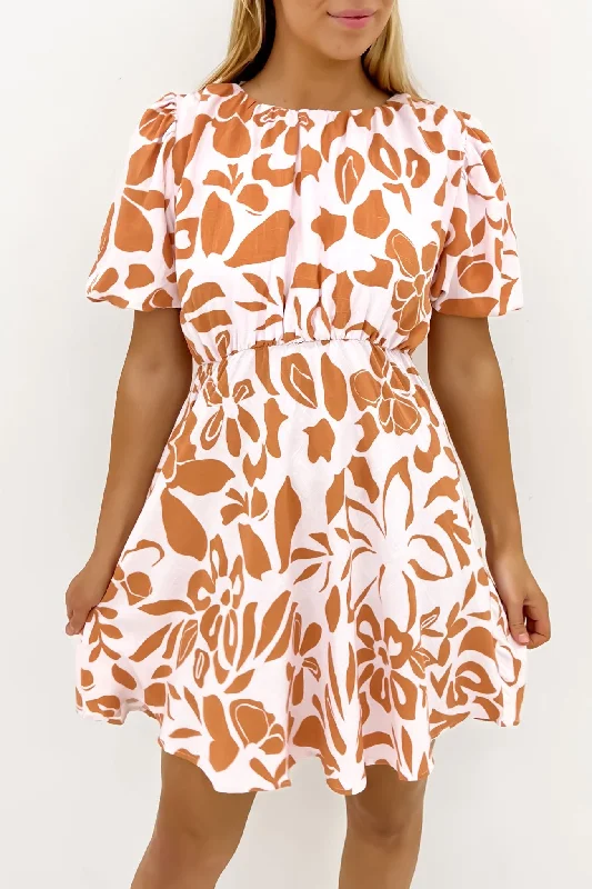 Lulu Mini Dress Pink Rust