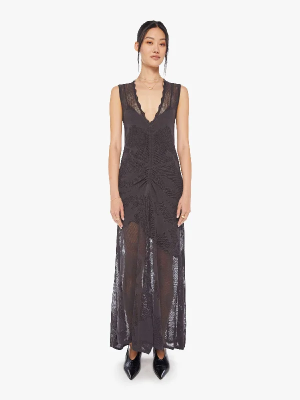 Maria Cher Olaya Tora Midi Dress - Charcoal