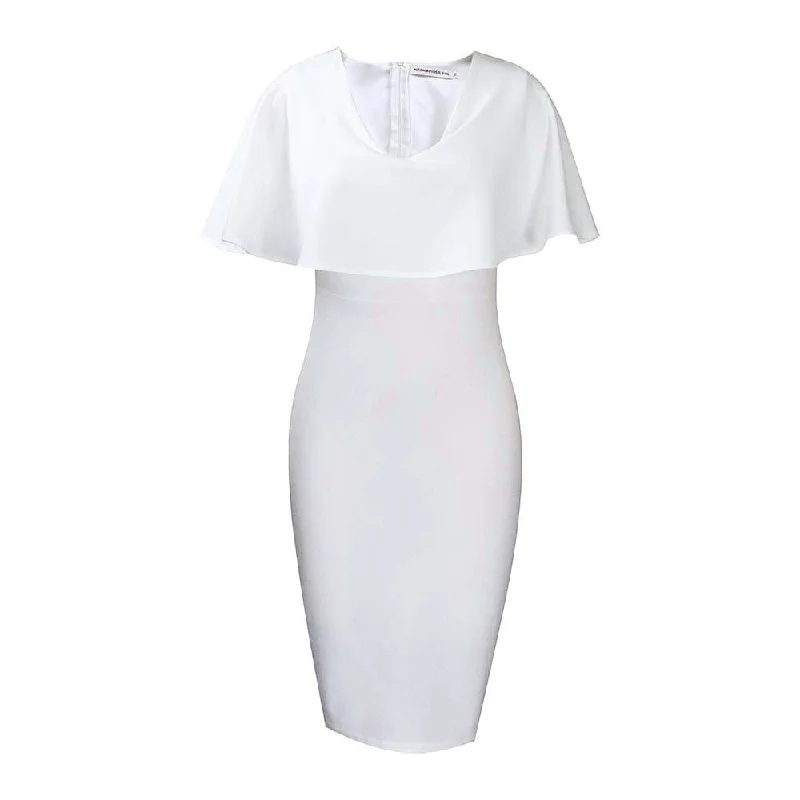 NiDELL D199 Cross-Border . Summer New Short Sleeve Solid Color Peach Collar Graceful and Fashionable Sheath European and American Foreign Trade Dress