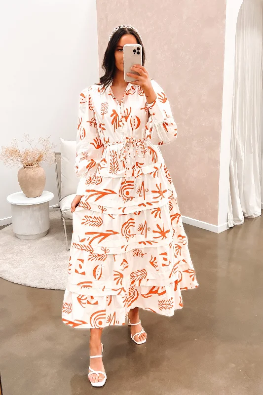 Sebastian Maxi Dress Cream Orange