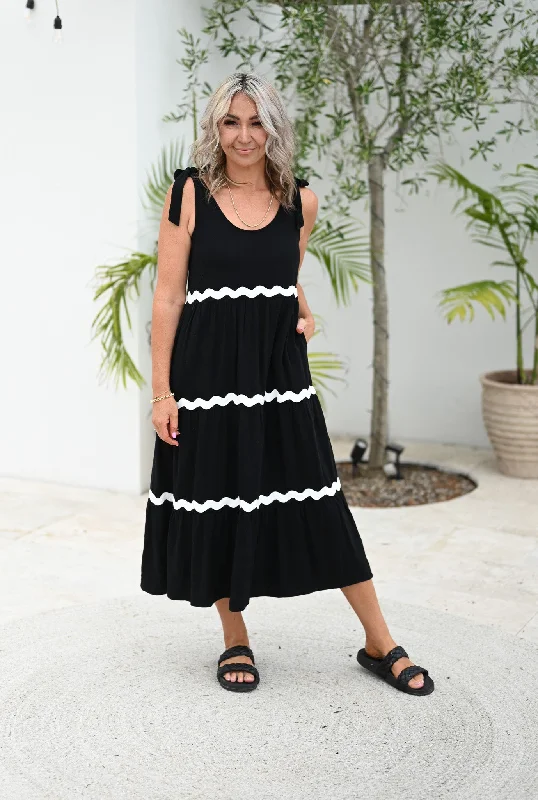 Senna Dress - Black Ric Rac