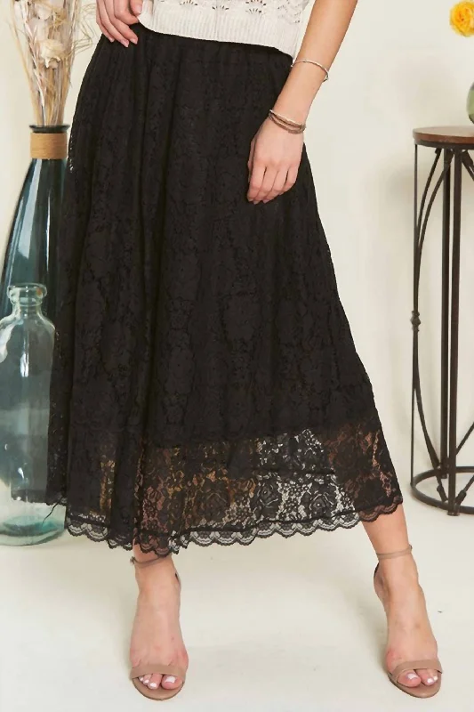 Valerie Lace Maxi Skirt In Black