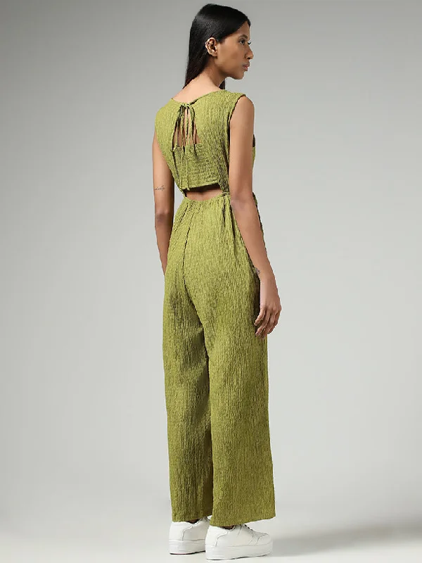 Nuon Lime Green Crepe Jumpsuit