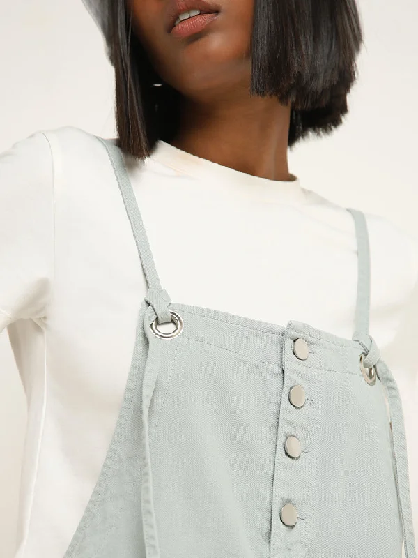 Nuon Mint Denim Jumpsuit