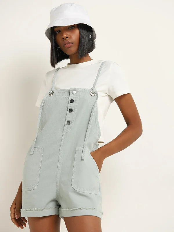 Nuon Mint Denim Jumpsuit