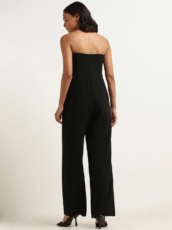 Wardrobe Black Strapless Jumpsuit