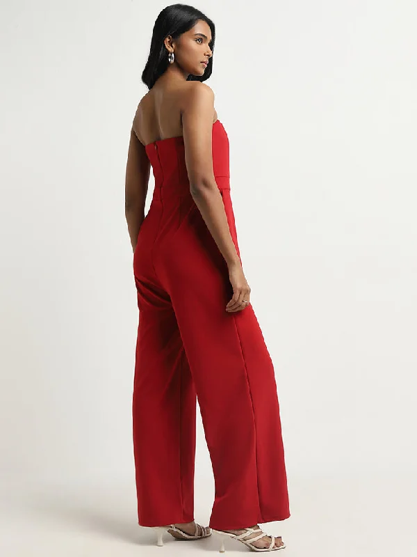 Wardrobe Red Bandeau Jumpsuit