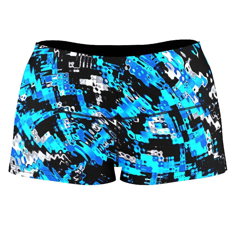 Aqua Rave High-Waisted Women's Shorts