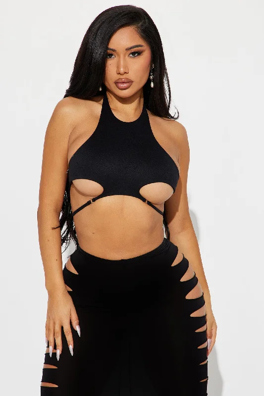 Bad Behavior Super Cropped Tank Top - Black