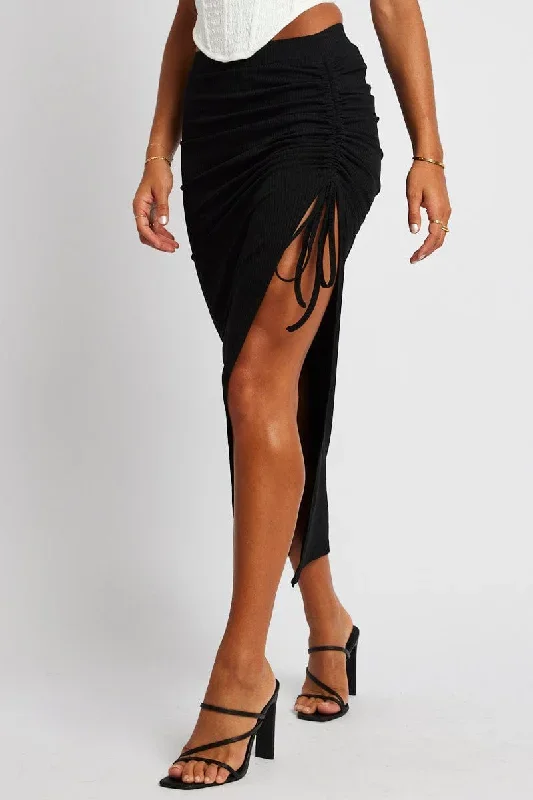 black-maxi-skirt-side-split-ribbed-sl3833-35p-1