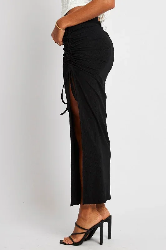 black-maxi-skirt-side-split-ribbed-sl3833-35p-1