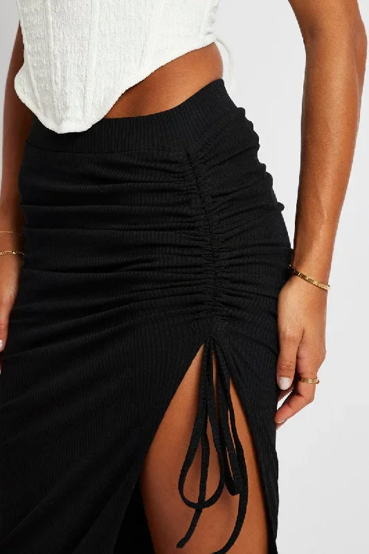 black-maxi-skirt-side-split-ribbed-sl3833-35p-1