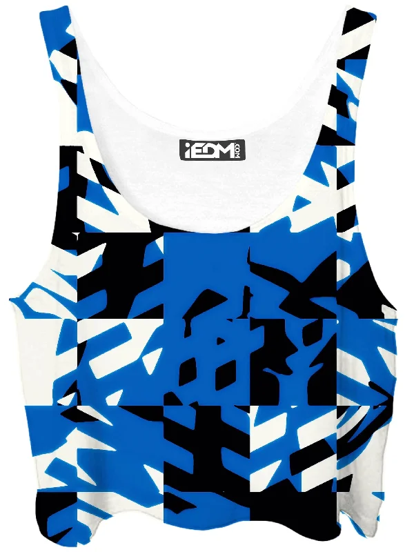 Blue Digital Crop Top