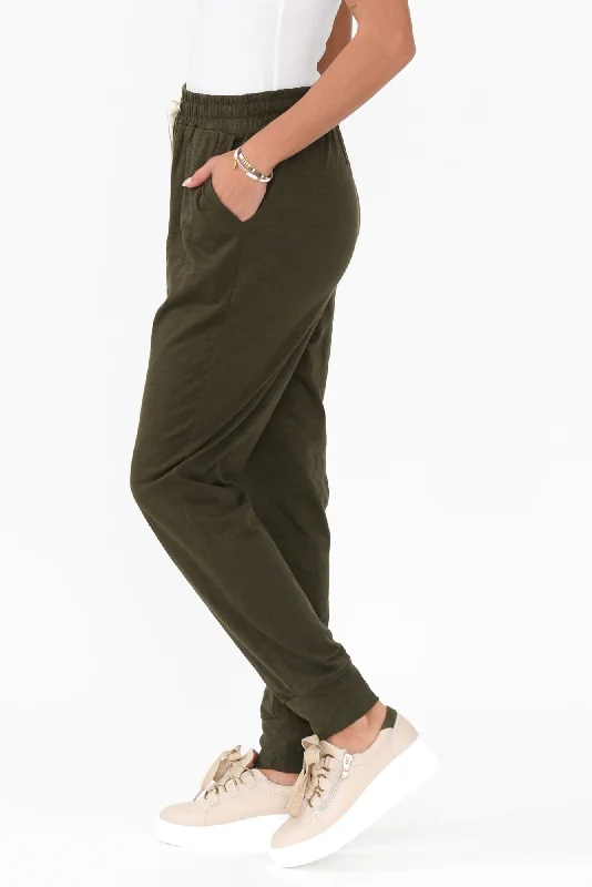 bondi-khaki-cotton-jogger-pants