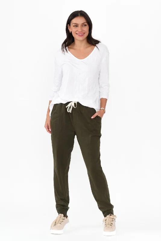 bondi-khaki-cotton-jogger-pants