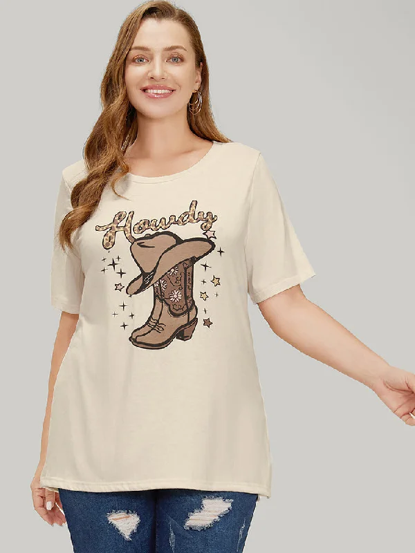 boots-hat-print-drop-shoulder-graphic-t-shirt