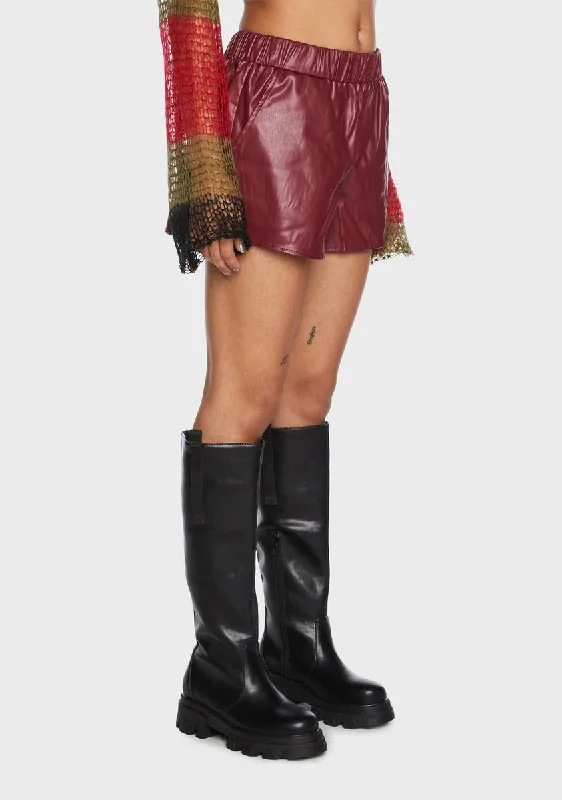 burgundy-count-on-me-vegan-leather-shorts