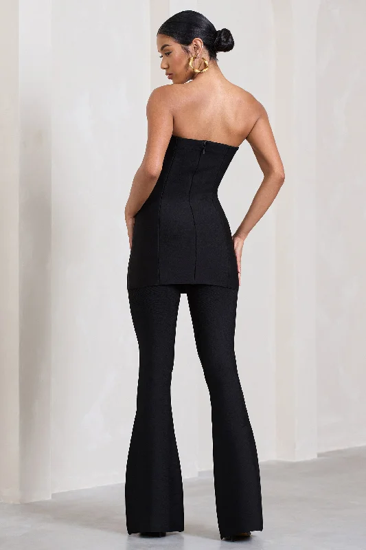 capri-black-bandage-high-waist-flared-trousers-cl128970002