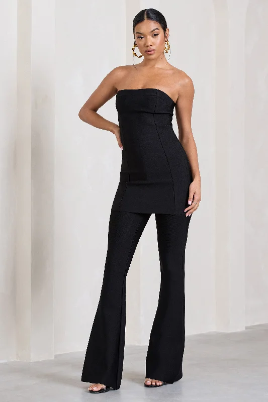 capri-black-bandage-high-waist-flared-trousers-cl128970002