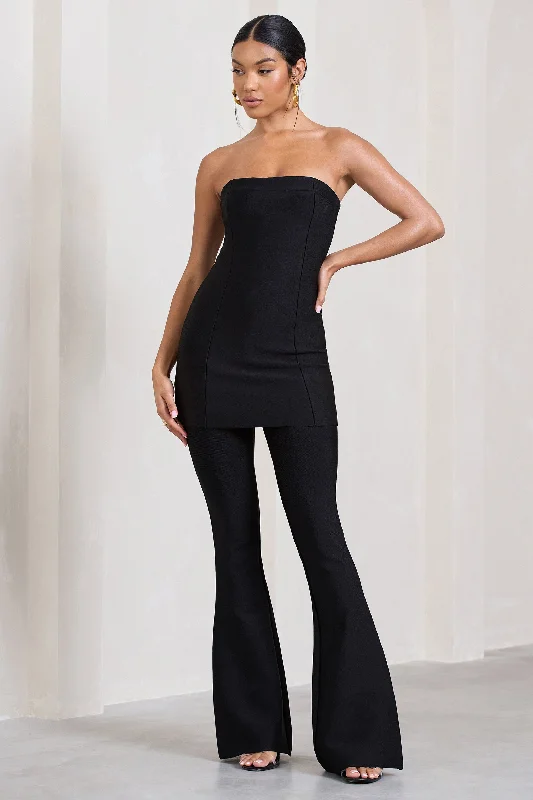 capri-black-bandage-high-waist-flared-trousers-cl128970002