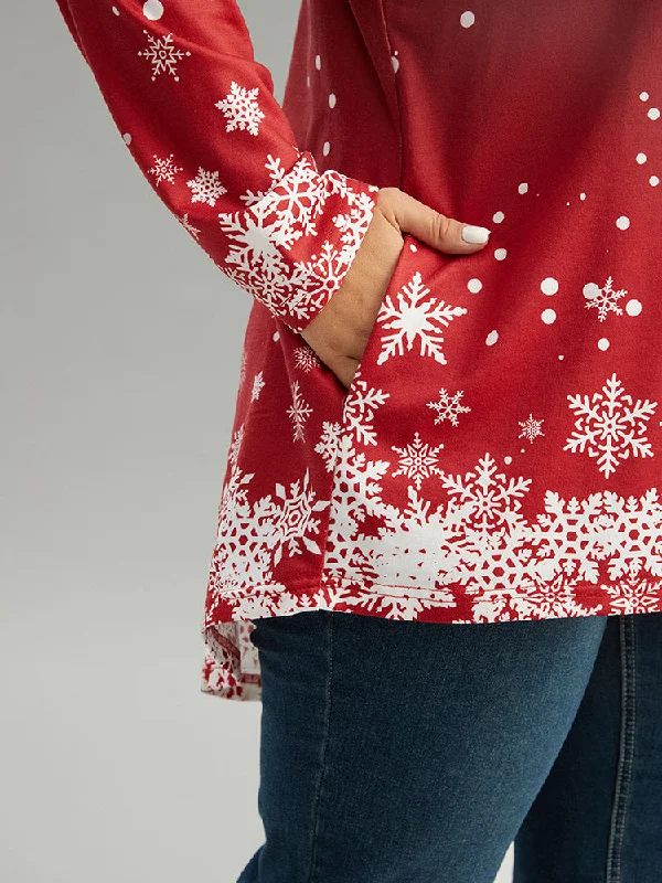 christmas-snowflake-raglan-sleeve-high-low-hem-t-shirt