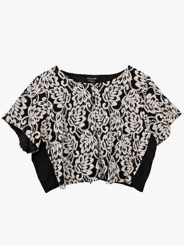 City Chic Floral Boxy Cropped Top Size 18