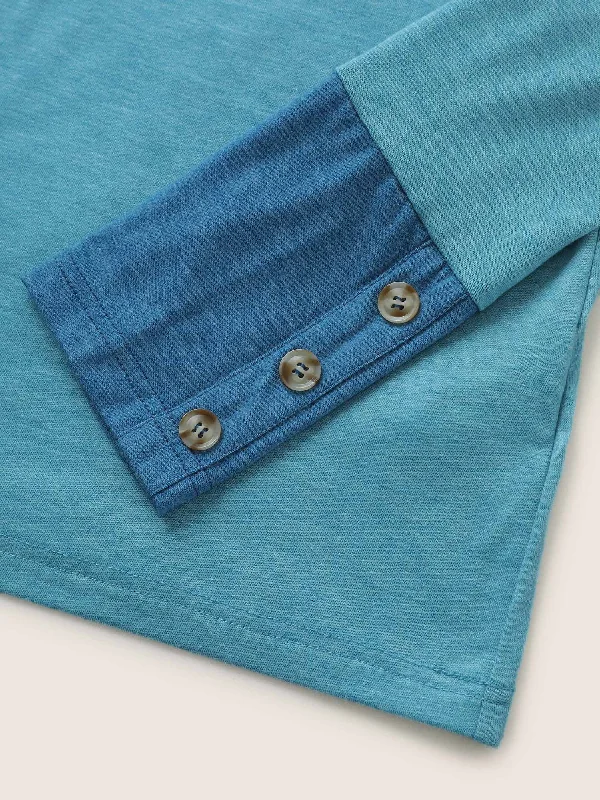 contrast-patchwork-button-detail-t-shirt