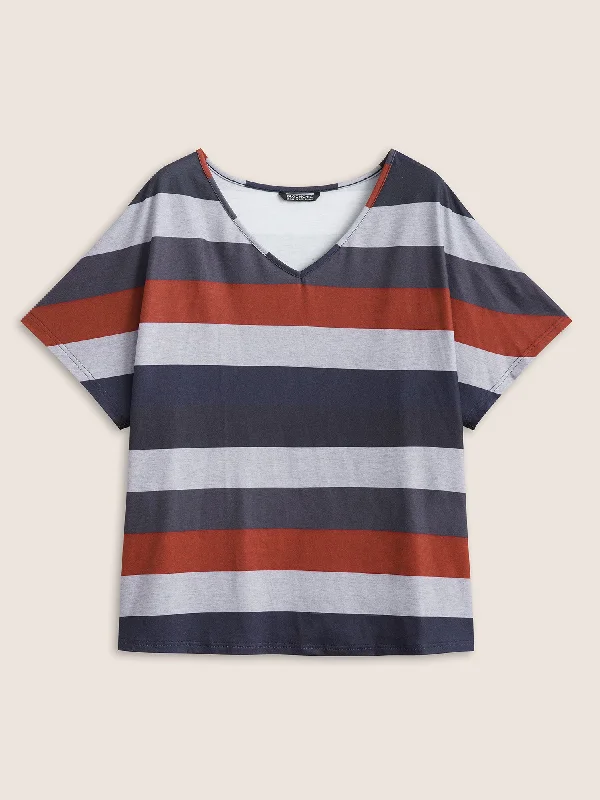 contrast-striped-dolman-sleeve-t-shirt