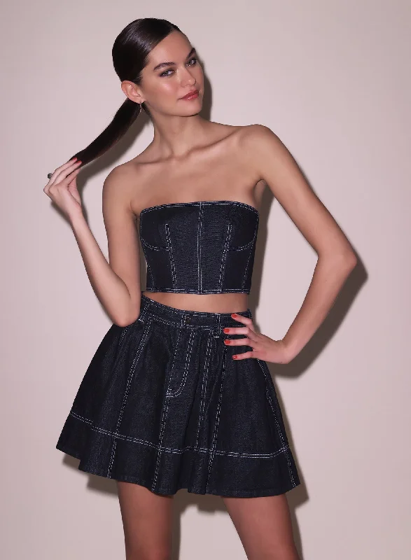 Denim Cropped Bustier