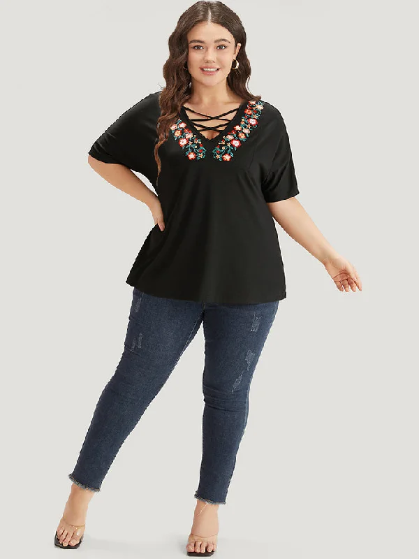 floral-embroidered-crisscross-batwing-sleeve-t-shirt