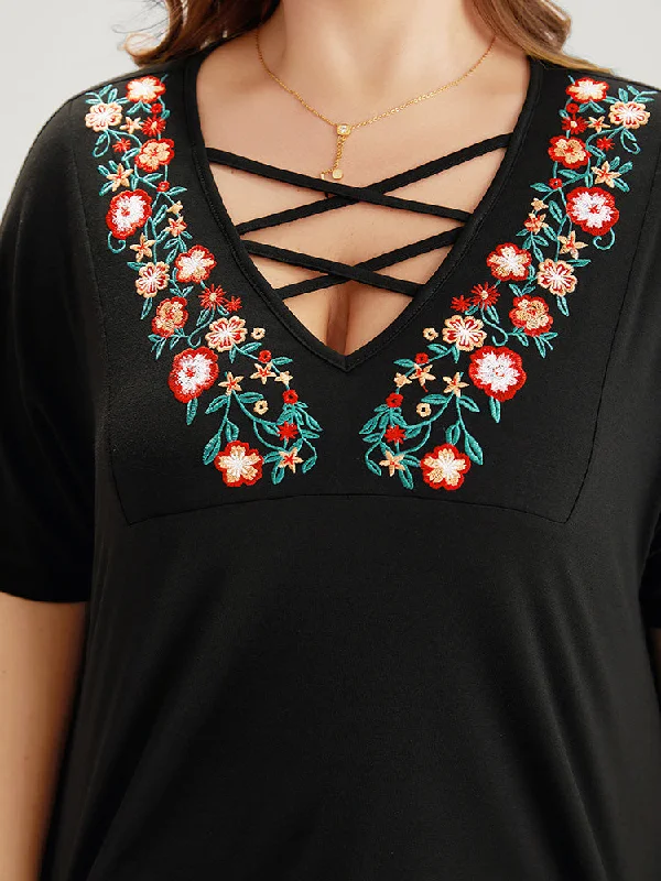 floral-embroidered-crisscross-batwing-sleeve-t-shirt