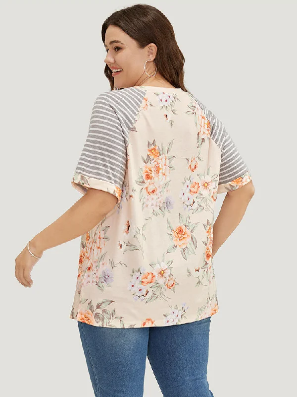 floral-striped-print-patchwork-roll-raglan-sleeve-t-shirt