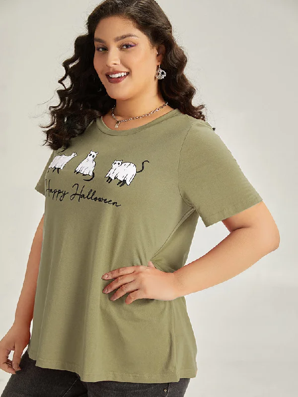 halloween-letter-animals-crew-neck-t-shirt