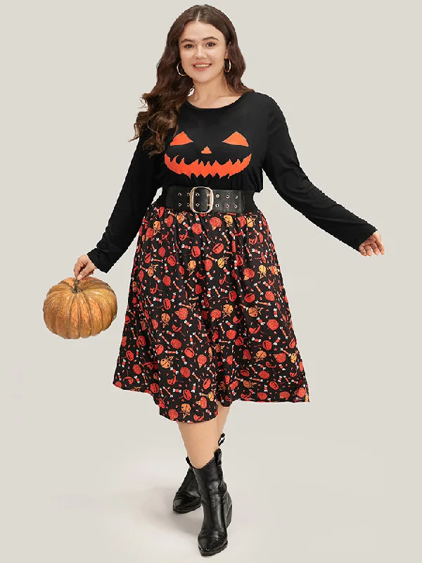 halloween-pumpkin-print-two-piece-knit-top