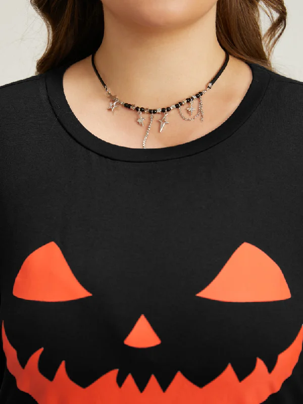 halloween-pumpkin-print-two-piece-knit-top