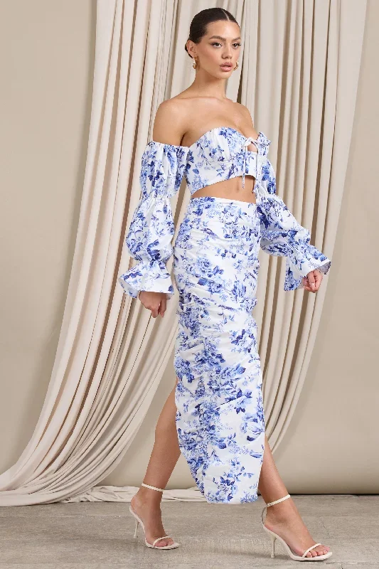 holiday-blue-floral-ruched-asymmetric-maxi-skirt-cl127364144