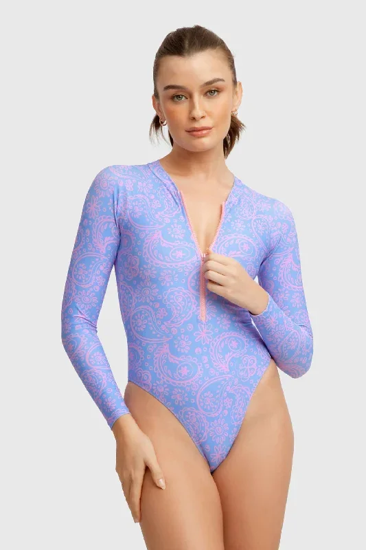 Jenny Long-Sleeve Surf One Piece / Lazy Paisley FINAL SALE