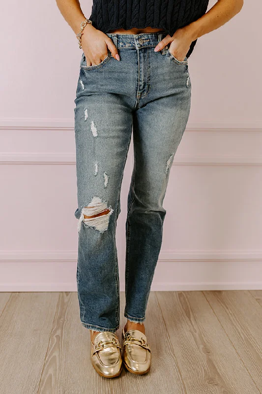 KanCan Reese High Waist Distressed Straight Leg Jean