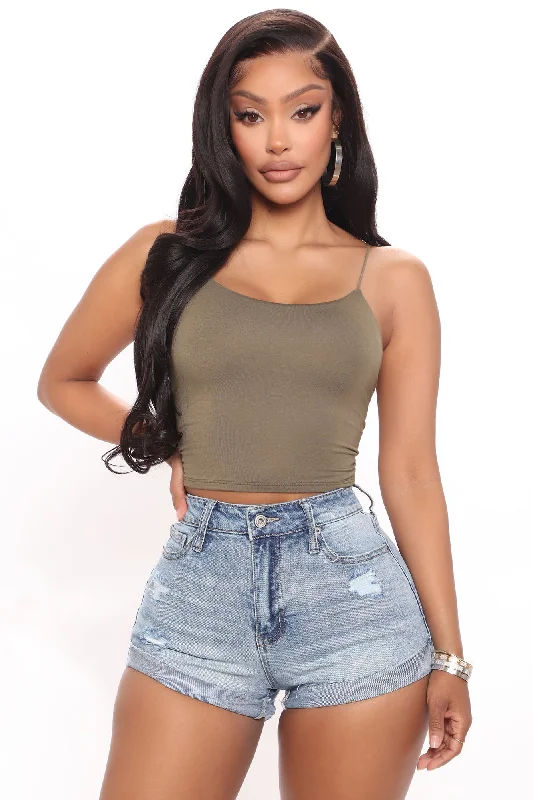 KiKi Cropped Top - Olive