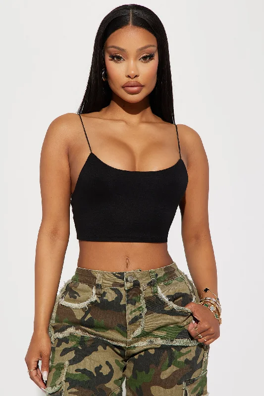 Kiki Super Cropped Top - Black