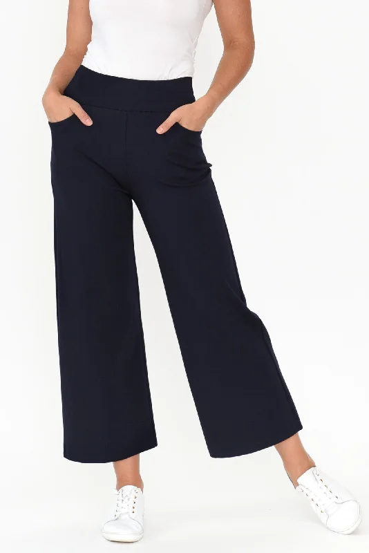 Kimmy Navy Wide Leg Ponte Pants