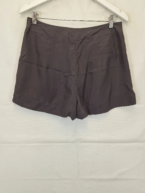 kookai-essential-charcoal-silk-shorts-size-12-b026-322-gy