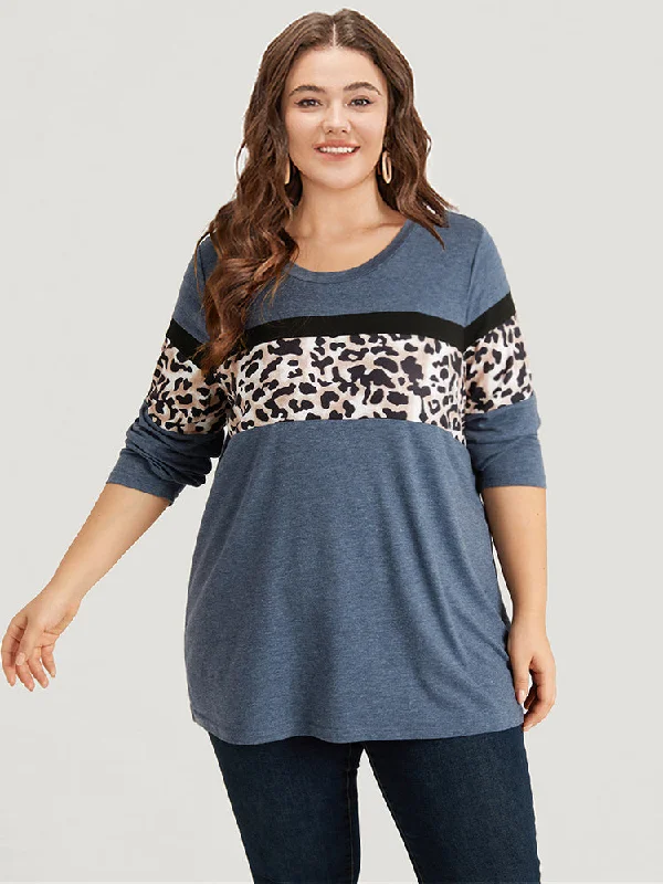 leopard-heather-patchwork-crew-neck-t-shirt