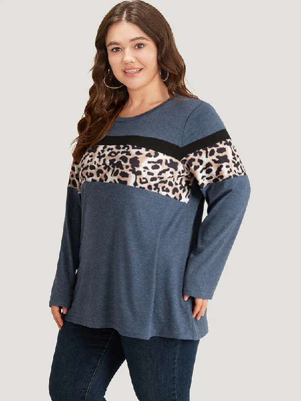 leopard-heather-patchwork-crew-neck-t-shirt