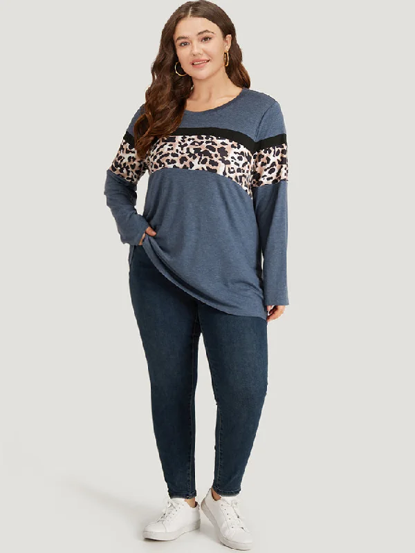 leopard-heather-patchwork-crew-neck-t-shirt