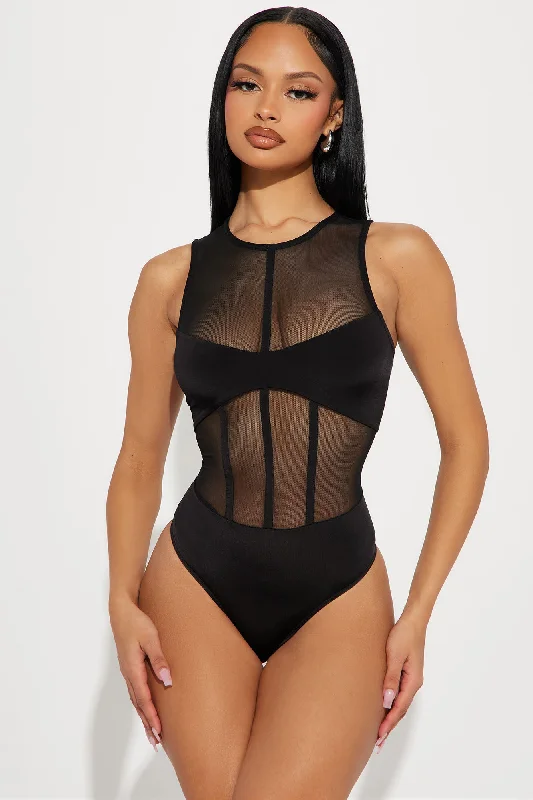 Lights Out Sleeveless Bodysuit - Black