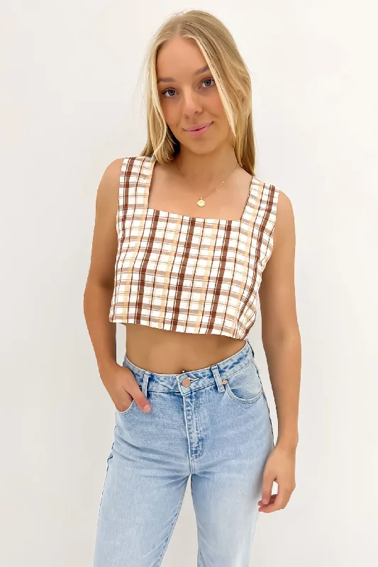 Lulu Top Brown Check