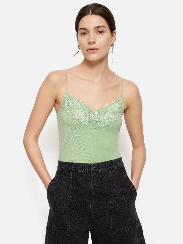 Modal Lace Vest | Pastel Green