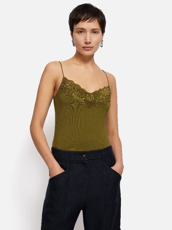 Modal Lace Vest | Seaweed